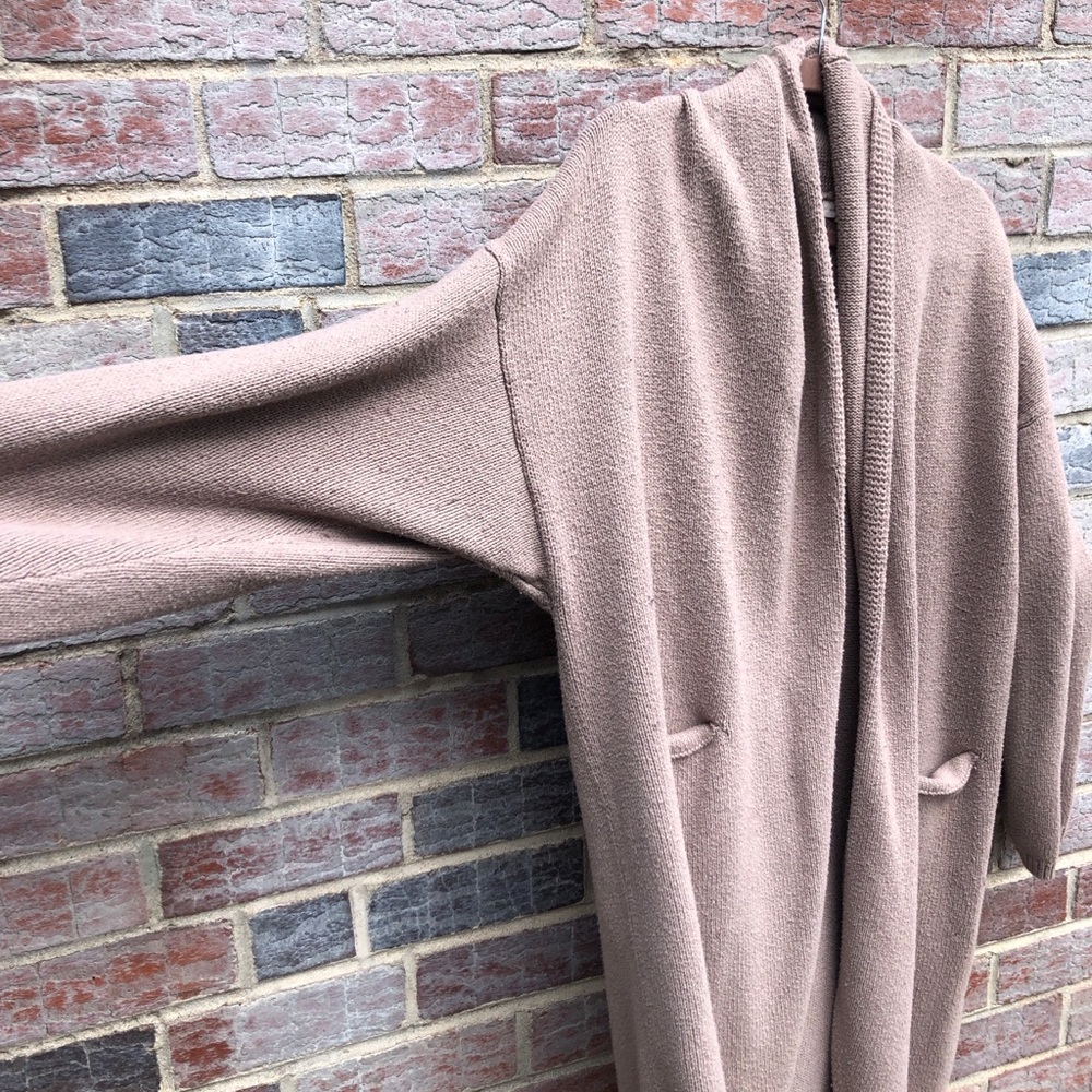 Silence + noise tan long thick cardigan